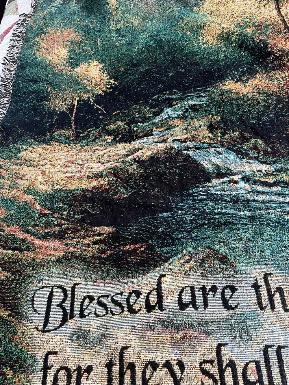 Thomas Kinkade Multicolored Tapestry Throw New with tags